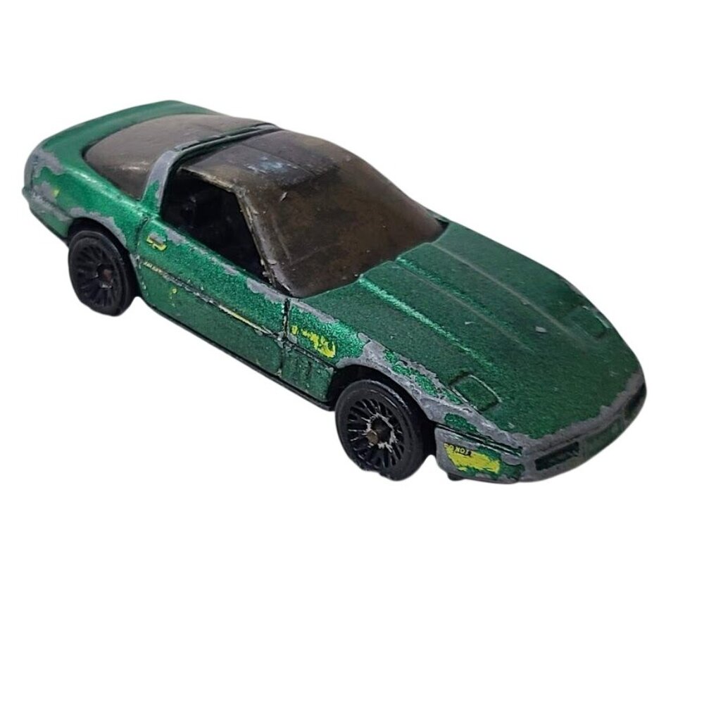 Hot Wheels 80s Corvette Diecast Car Green Malaysia 1982 Vintage Mattel
